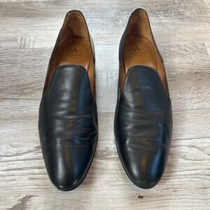 Aquatalia Leather Loafers Black Slip-On Flats Made in Italy 9.5 Minimalist